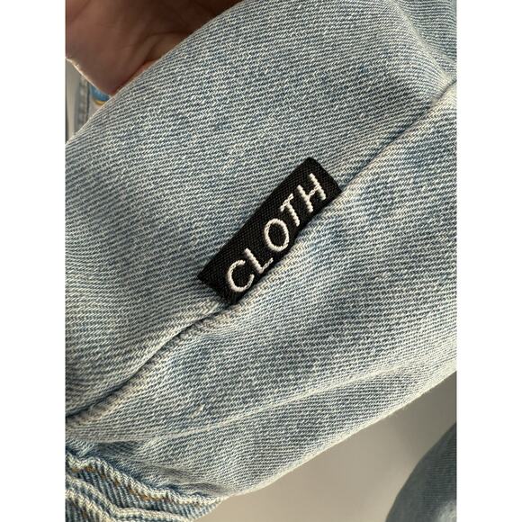 BROOKLYN CLOTH Button Down Patches Blue Denim Jean Jacket Women's Size Medium... - Picture 7 of 16